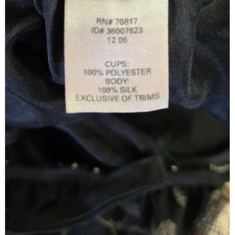 Victorias Secret Black Silk Babydoll Lingerie Large Cross-Stitch Cups Straps - Picture 6 of 8